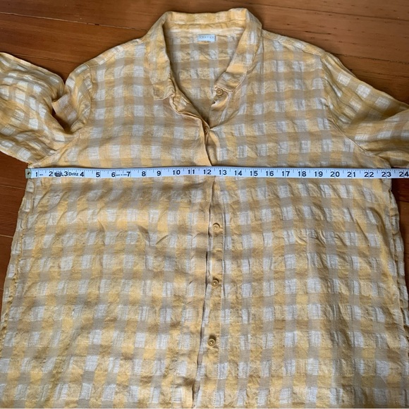 Poetry Golden Checkered Linen Blend Shirt - Picture 5 of 6